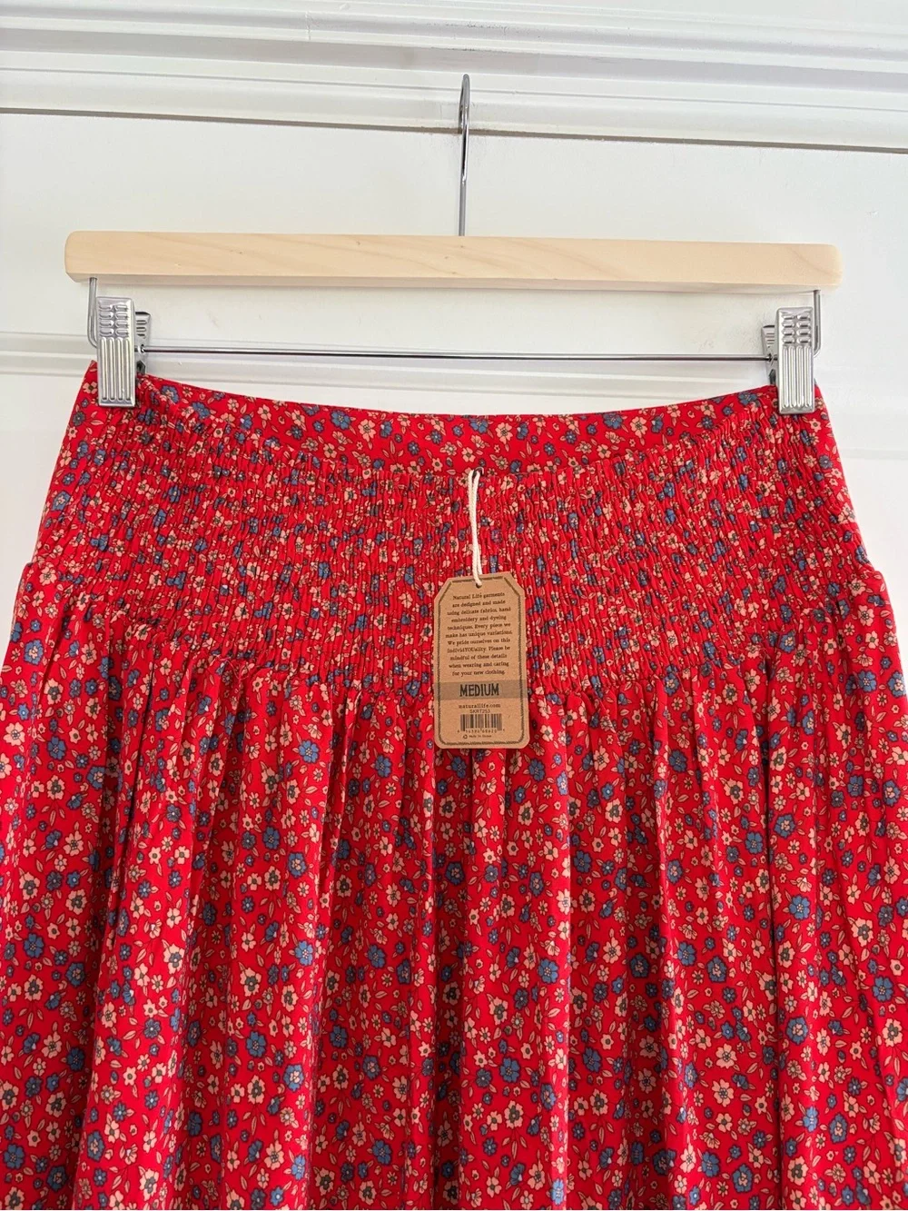 NWT Natural Life Hanna Maxi Skirt Dress Red Floral Boho Western Festival Gypsy M - Picture 13 of 16